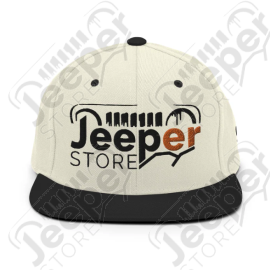 Casquette plate "Jeeper Store" beige et noire