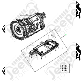 Filtre de boite automatique (crépine) avec carter, joint et visserie pour 8P75PH 8 vitesses - Jeep Wrangler JL Unlimited 2.0L Turbo essence Hybride 4xe PHEV - 68507897AA / 68507897