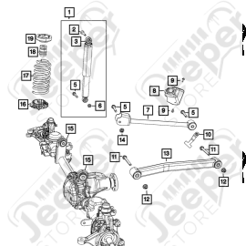 Butée d'essieu avant 3.0L CRD V6 EcoDiesel pour Jeep Gladiator JT - 68480877AB / 68480877