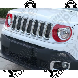 Kit 2 inserts de phares avant Angry Birds couleur rouge pour Jeep Renegade BU