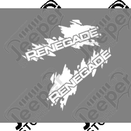 Kit de 2 autocollants de porte / aile "Renegade" couleur blanc pour Jeep Renegade BU, BV