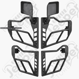 Kit de 4 demi portes tubulaires en acier avec rétroviseurs pour Jeep Wrangler JK Unlimited