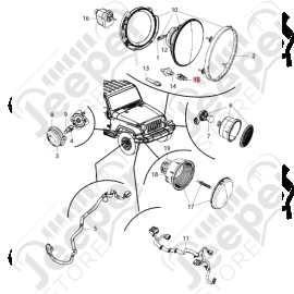 Entretoise de réglage du phare pour Jeep Wrangler JK - 0824.25E / 55078132AA / 55078132