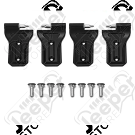 Kit de 4 charnières de portes pour Jeep Wrangler JL - 1526.30 / 68302124AB + 68302125AB + 68297680AB + 68297681AB