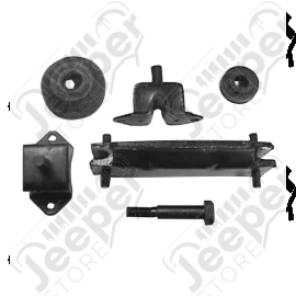 Kit silentblocs moteur et boites Jeep Willys MB, GPW, M20, M38, M38A1, CJ2A, CJ3A, CJ3B, CJ5