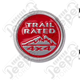 Logo "Trail Rated 4x4" - Emblème rouge et gris pour carrosserie