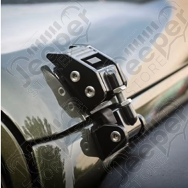 Kit attaches capot réglable en aluminium noir pour Jeep Wrangler JL