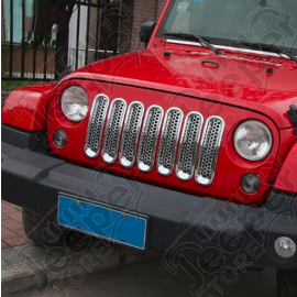 Kit de 7 inserts de calandre couleur chromé pour Jeep Wrangler JK