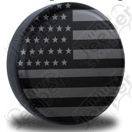 Housse de roue de secours de 32" à 33" couleur drapeau USA (noir, blanc, gris)