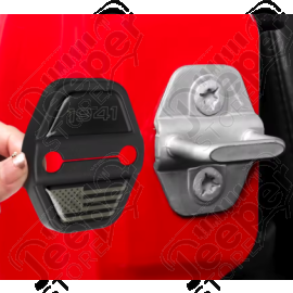 Kit de 4 protections de gâches de portes avant et arrière "1941 + Drapeau USA" pour Jeep Wrangler JL Unlimited (4 portes)