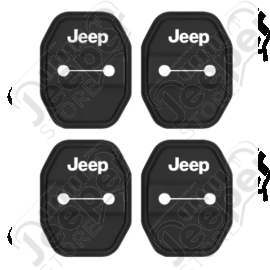 Kit de 4 protections de gâches de portes avant et arrière "Jeep" pour Jeep Wrangler JL Unlimited (4 portes)