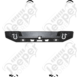 Pare-chocs arrière en acier FLJ Offroad "IRONFORCE" avec attelage carré US, LED intégrées et 2 manilles pour Jeep Wrangler JL et Wrangler JL Unlmited.
