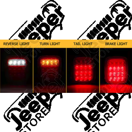 Kit de 2 feux LED arrière gauche et droit (plat version Europe) pour Jeep CJ, Wrangler YJ, TJ