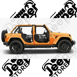 Kit de 4 demi portes tubulaires en acier sans rétroviseurs pour Jeep Gladiator JT