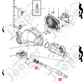 Clip pour arbre de roue avant Jeep Grand Cherokee WH, WK - 0183.65 / 52069710 / 52069710AA / 52069710AB / 52069710AC
