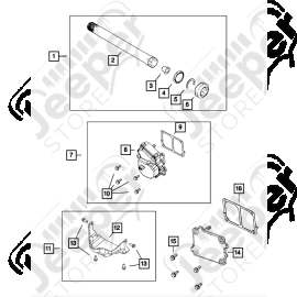 Protection pont moteur électrique d'arbre avant droit Jeep Gladiator JT - 0189.35 / 68388887AA / 68388887