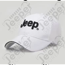 Casquette blanche Jeep avec écrit Jeep (taille réglable) 