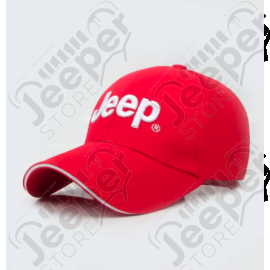 Casquette Jeep, rouge écrit Jeep en blanc