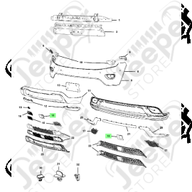Enjoliveur de pare chocs avant pour le Contrôle de vitesse adaptatif pour Jeep Grand Cherokee WL, WK2 - 68084166AB