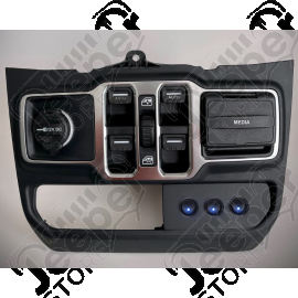 Kit de 3 boutons pour bas de tableau de bord - Jeep Wrangler JL