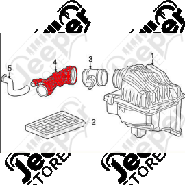 Durite d'admission d'air pour boite à air 2.8L CRD Jeep Cherokee Liberty KJ