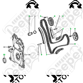 Kit distribution pour 3.0L CRD (Mercedes) Jeep Grand Cherokee WH, WK - V3010015BEK / 5175461AA + 5073901AA x4 + 5080110AA + 5175460AA x4 + 5175511AA + 5175458AA + 5175510AA + 5073675AB 
