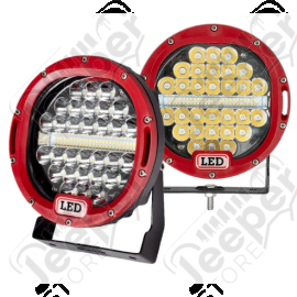 Kit 2 phares LED (diamètre : 7") couleur cadre rouge