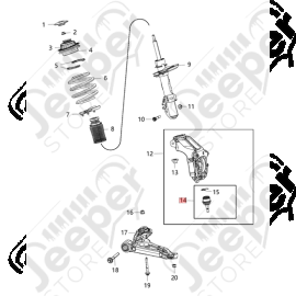 Rotule de triangle inférieur avant Jeep Cherokee KL