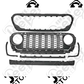 Calandre au look du dernier Wrangler JL 2024 pour Jeep Wrangler JL (sans caméra)