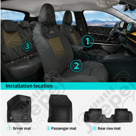 Kit de tapis avant, arrière et coffre pour Jeep Avenger