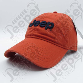 Casquette Jeep, orange écrit en bleu marine