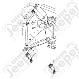 Ceinture de sécurité arrière gauche OU droite - Jeep Wrangler JK Unlimited (4 portes)