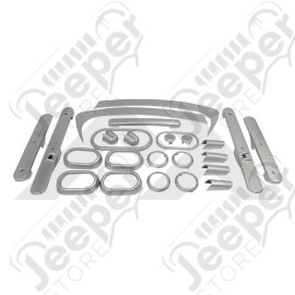 Complete Interior Trim Kit (4-Door; Brushed Silver)