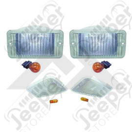Kit de 4 feux clignotants blanc avant (version US) pour Jeep Wrangler TJ