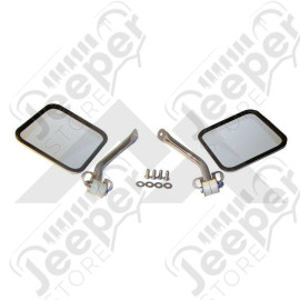 Side Windshield Mirror Kit (Stainless)