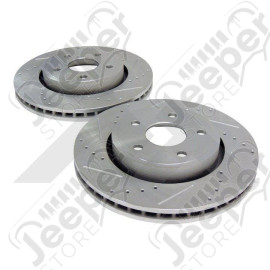 Kit 2 disques de frein "Performance" avant renforcés percés et raynurés pour Jeep Grand Cherokee WH, WK (Sauf SRT8)