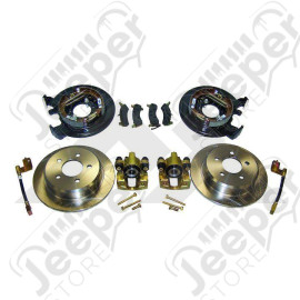 Kit conversion frein à disques à l'arrière Jeep Wrangler YJ, TJ, Cherokee XJ et Grand Cherokee ZJ, ZG (Dana 35 c-clip ou Chrysler 8.25 et sans les câbles de frein à main)
