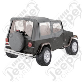 Bâche complète avec hauts de portes - Couleur : Grise pour Jeep CJ7 et Wrangler YJ - 51599-09 / RT-CT20009 / CT20009