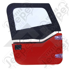 Kit haut de fenêtres en toile amovible pour demi-porte couleur noire pour Jeep Wrangler TJ