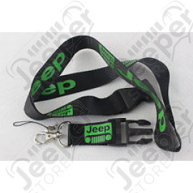 Tour de cou noir et vert Jeep avec porte clef