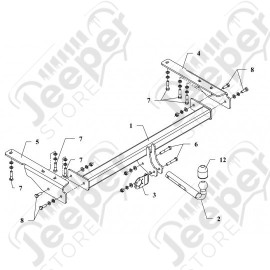 Crochet d'attelage Europe pour Jeep Grand Cherokee ZJ, ZG
