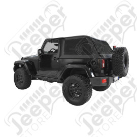 FBTU2JK Bâche complète Fastback Top U2, couleur: noir (Black Diamond) pour Jeep Wrangler JK (2 portes)