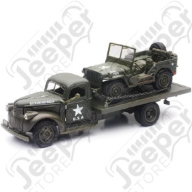 Goodies : Jeep Willys avec Camion militaire Chevrolet (collection, jouet, ...) format 1/32