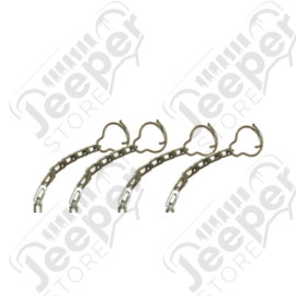 Chainette et anneau de vis oreille (jeu de 4) - Jeep Willys MB, GPW, M201 - WOA2501 / A2501