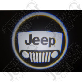 Eclairage Jeep avec LED Soyez à la mode et à la dernière technologie, fixer la LED sous votre porte, (la scie cloche et vendu avec), branchez les 2 fils sur le contacteur de porte et dès que vous ouvrez la porte le logo Jeep apparait au sol !!! La classe