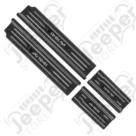 Kit de 4 protections de seuils de portes avant et arrière noirs "1941" pour Jeep Wrangler JL Unlimited (4 portes)