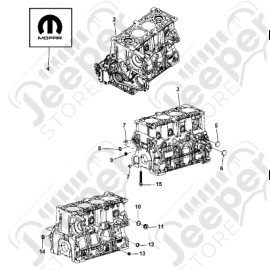 Kit pastilles de dessablage et bouchons pour le bloc moteur 2.8L CRD (177 ch.) Jeep Wrangler JK