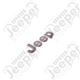 Logo Jeep - Emblème gris et rouge pour carrosserie (Marque Mopar) pour Jeep Wrangler JL et Gladiator JT - LOGO-JEEP-2 / 68309633AA / 68309633