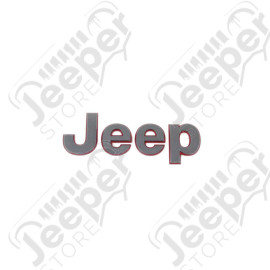 Logo Jeep - Emblème gris et rouge pour carrosserie (Marque Mopar) pour Jeep Wrangler JL et Gladiator JT - LOGO-JEEP-2 / 68309633AA / 68309633
