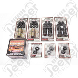 Suspension Bushing Kit, Polyurethane, Black; 76-79 Jeep CJ5/CJ7
